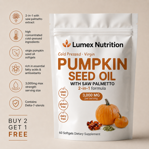 Premium Pumpkin Seed Oil Soft Capsules